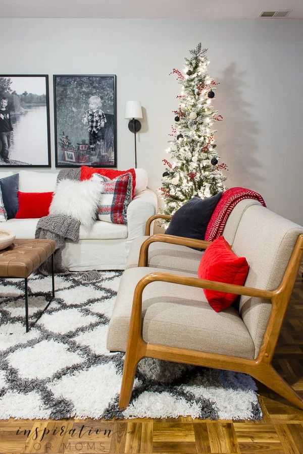 Red and black Christmas decor by Inspiration for Moms