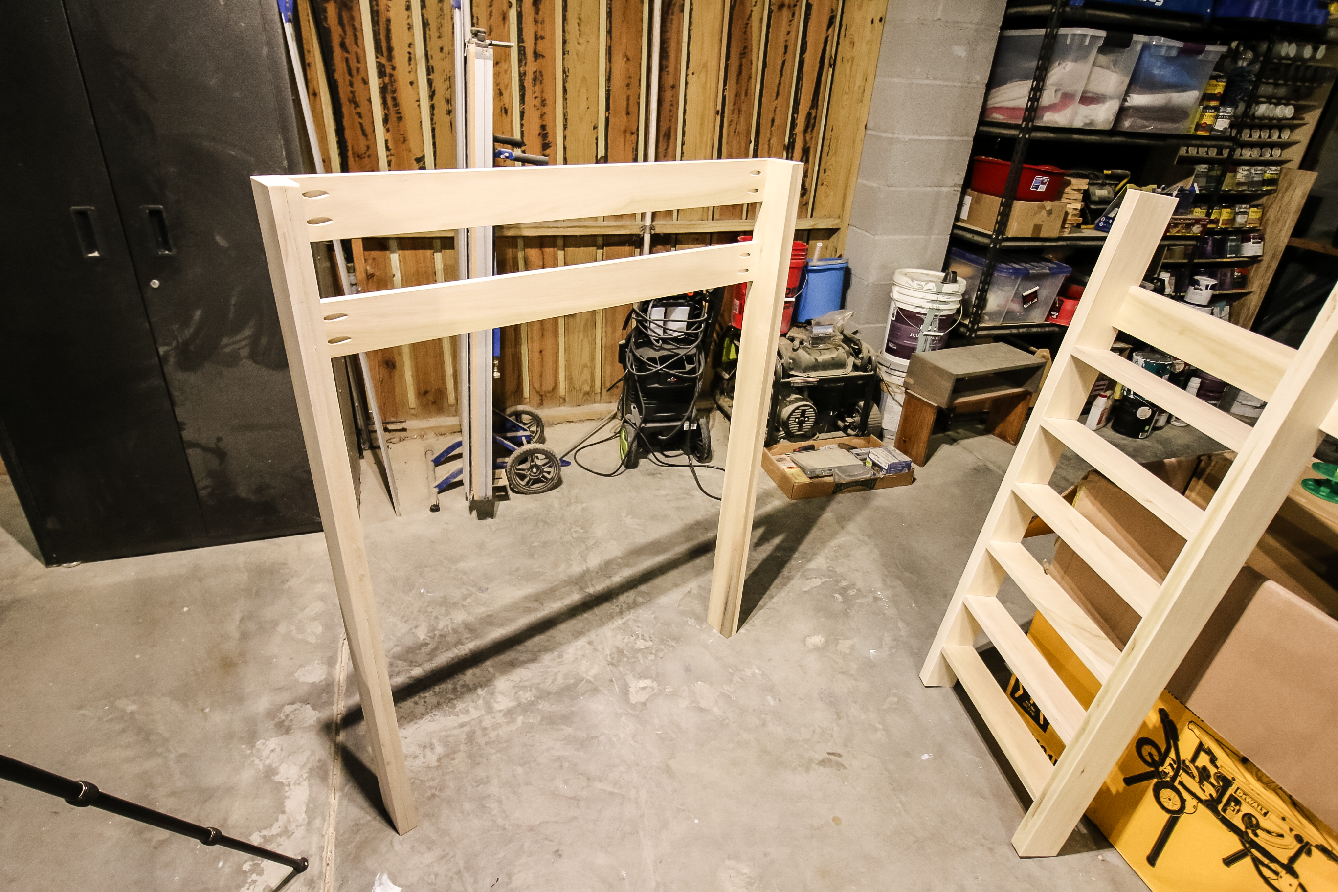 End side of loft bed
