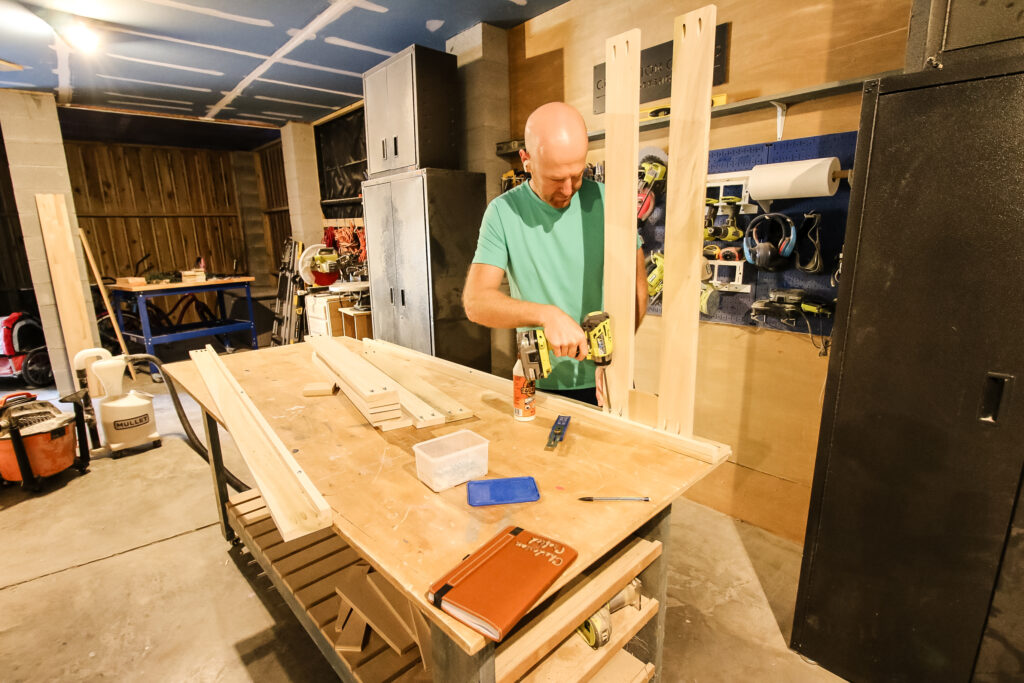 Building bed frame for DIY loft bed