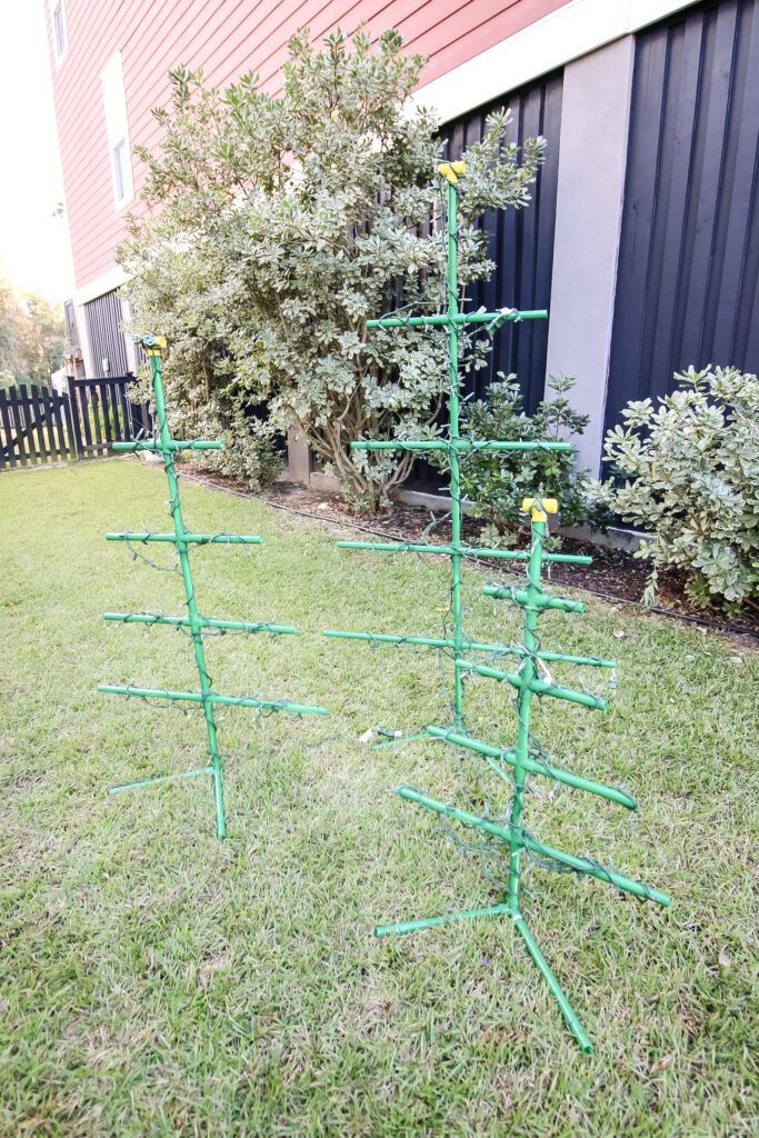 PVC pipe trees with lights