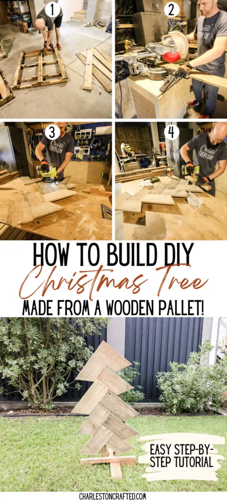 How to make a pallet Christmas tree - Charleston Crafted