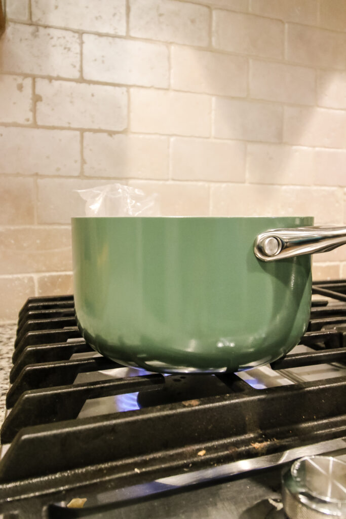 Caraway pot cooking on the stove