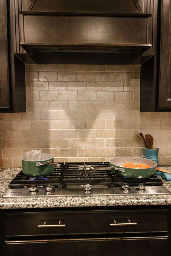 Caraway pans and pots on the stove