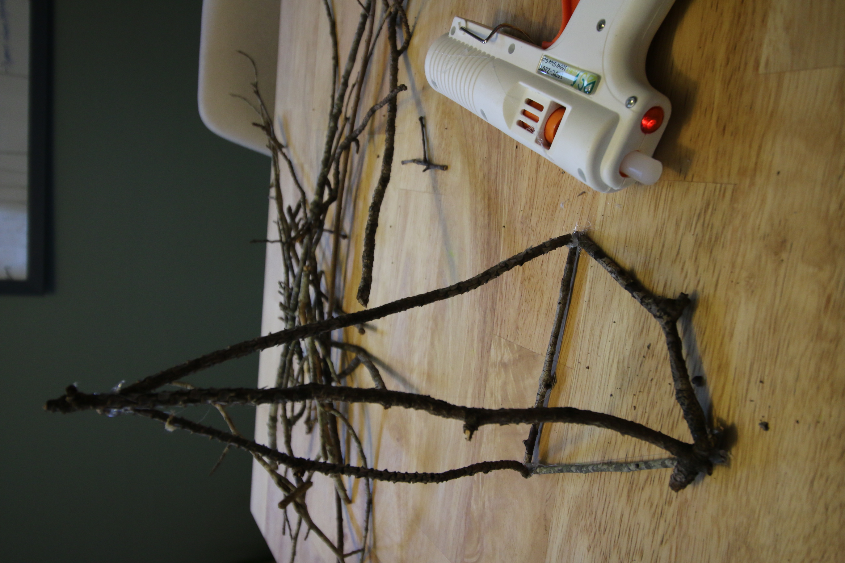base of a twig christmas tree