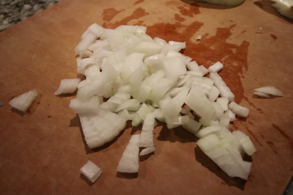 diced onion for tacos