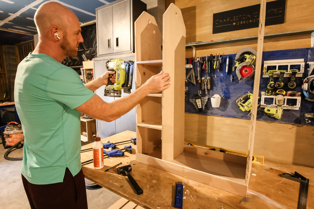 Attaching shelves to dress up rack