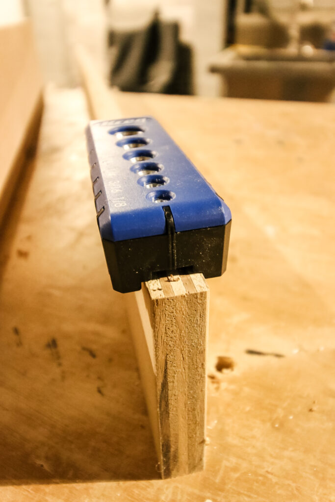 Kreg drilling guide on ¾" plywood