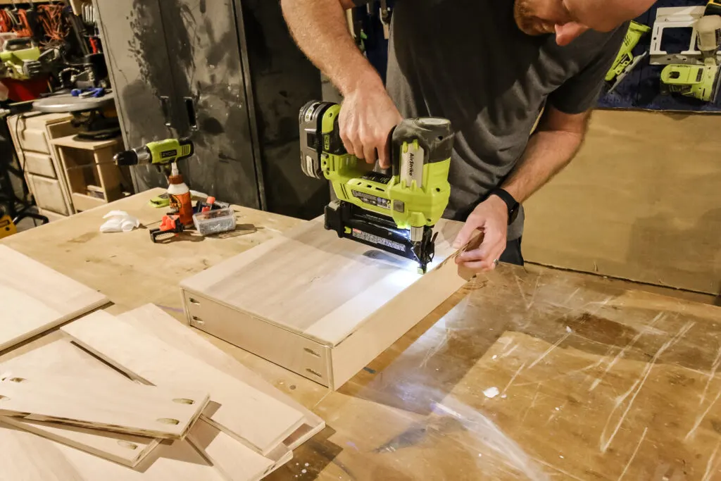 attaching bottom to drawer boxes