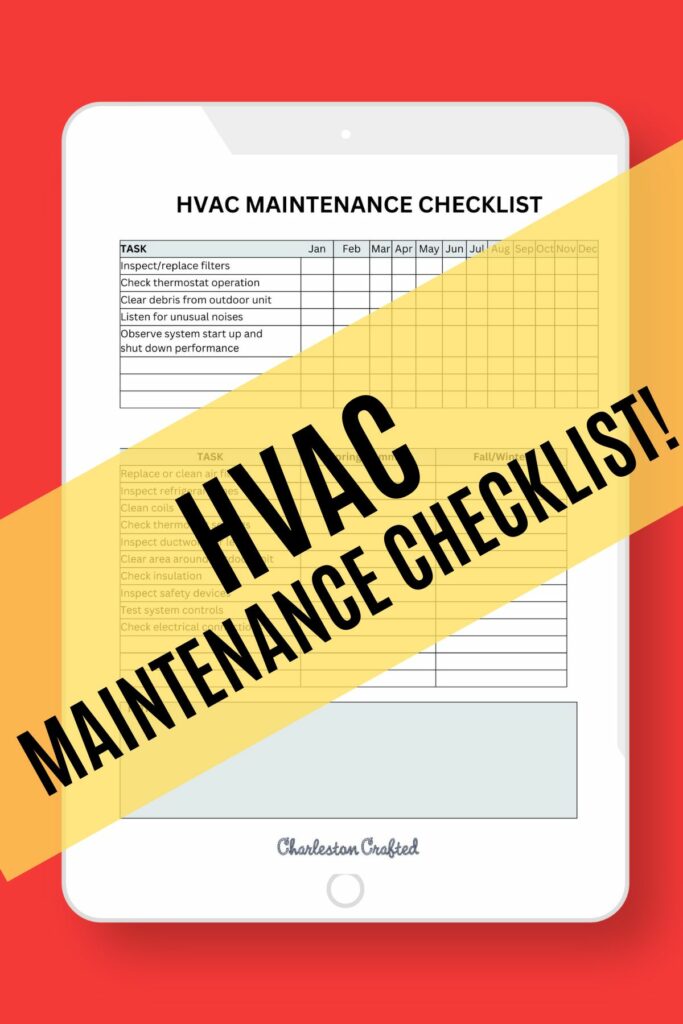 hvac maintenance checklist mock up
