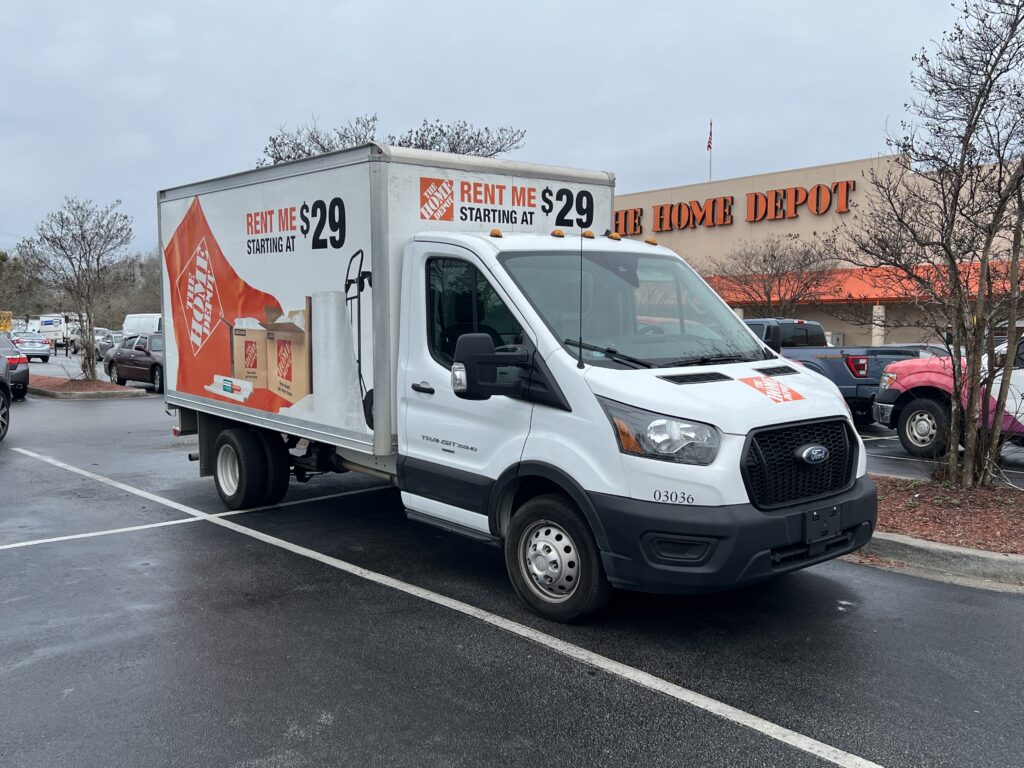 Home Depot truck for rental