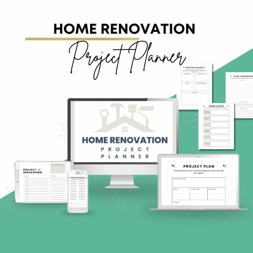 home renovation project planner mock up