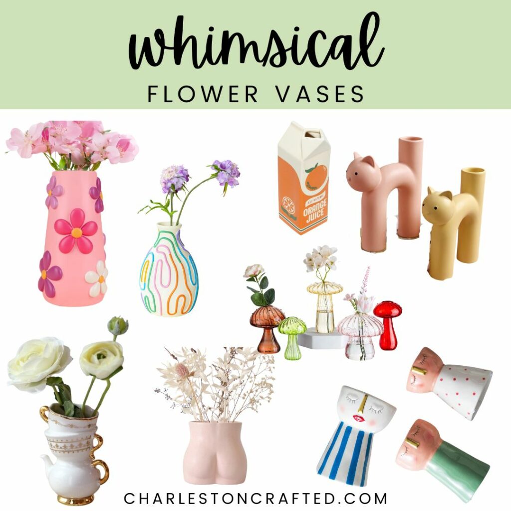 whimsical flower vases