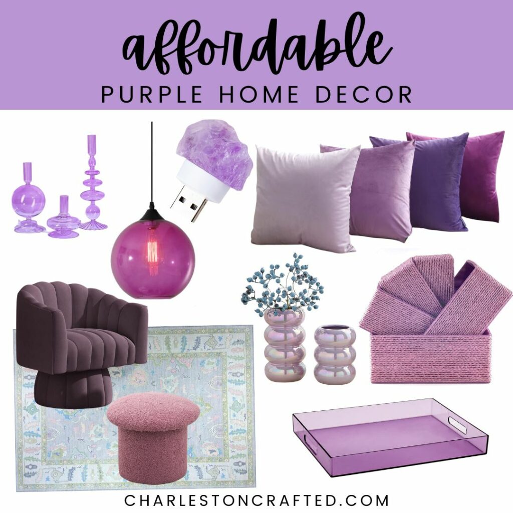 affordable purple home decor