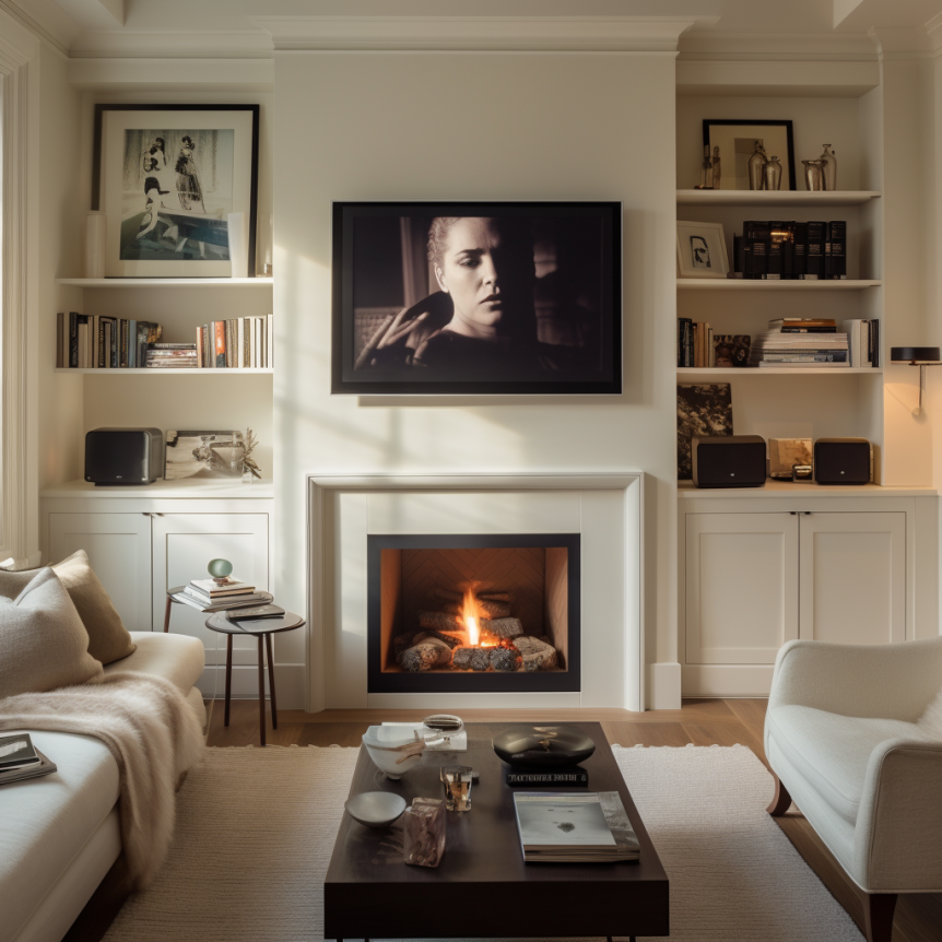 built in fireplace