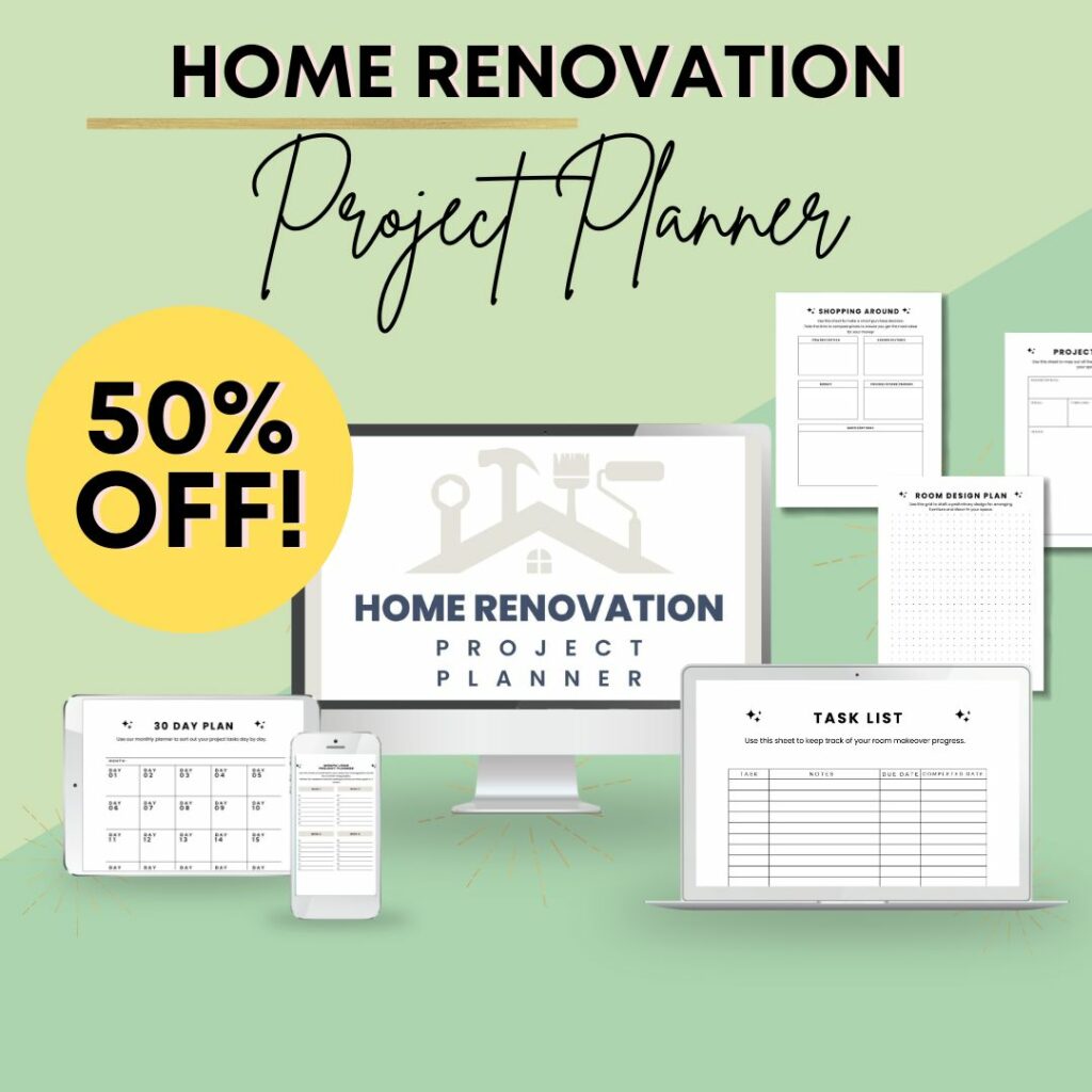 home renovation project planner mock up - 50% off