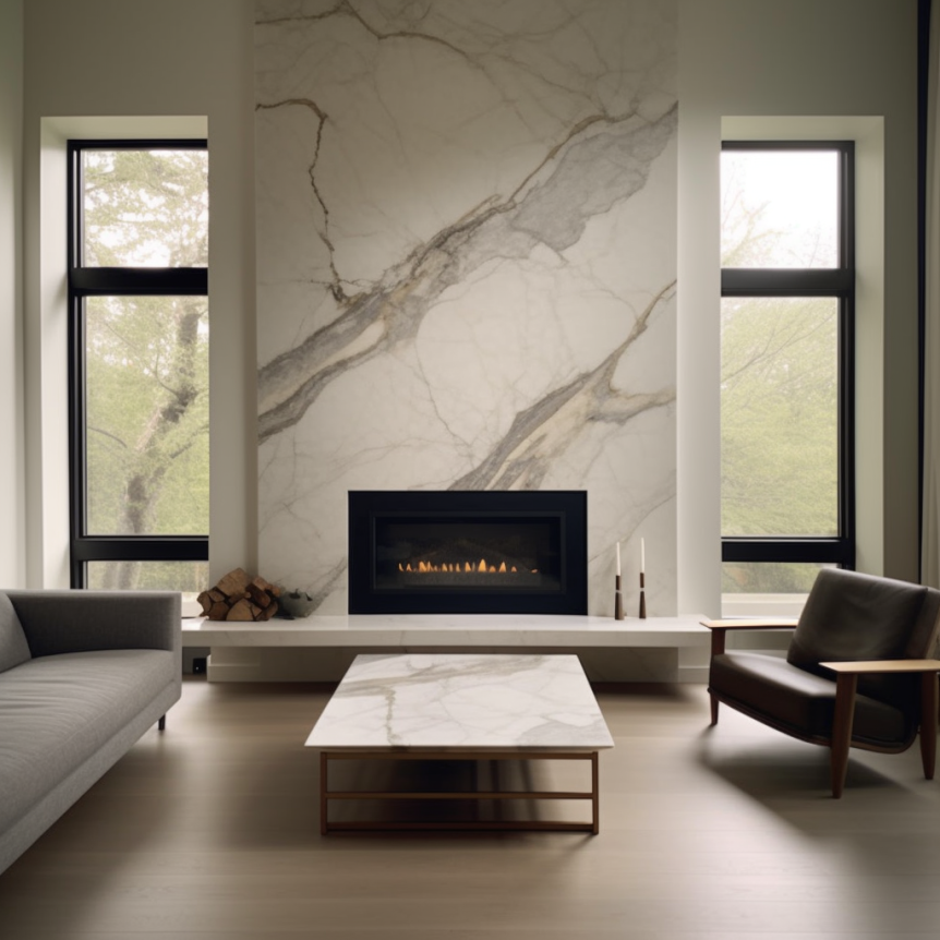 marble slab fireplace