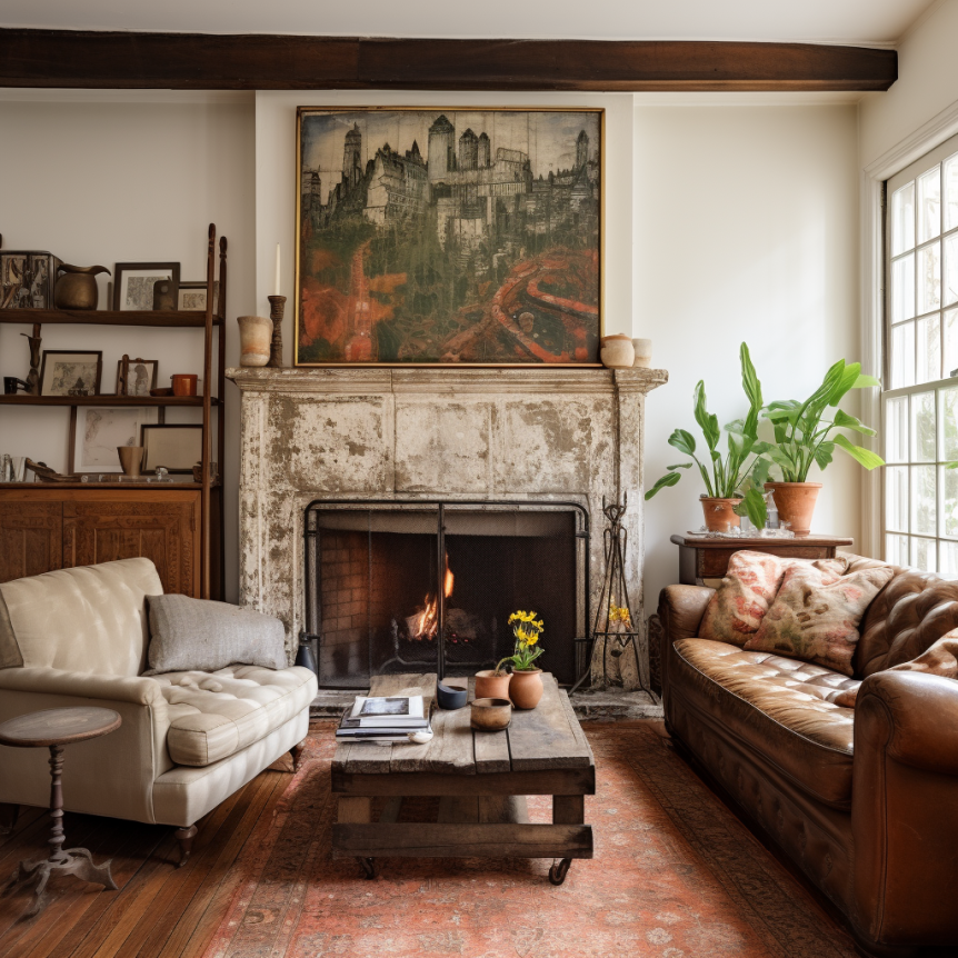 vinatage fireplace
