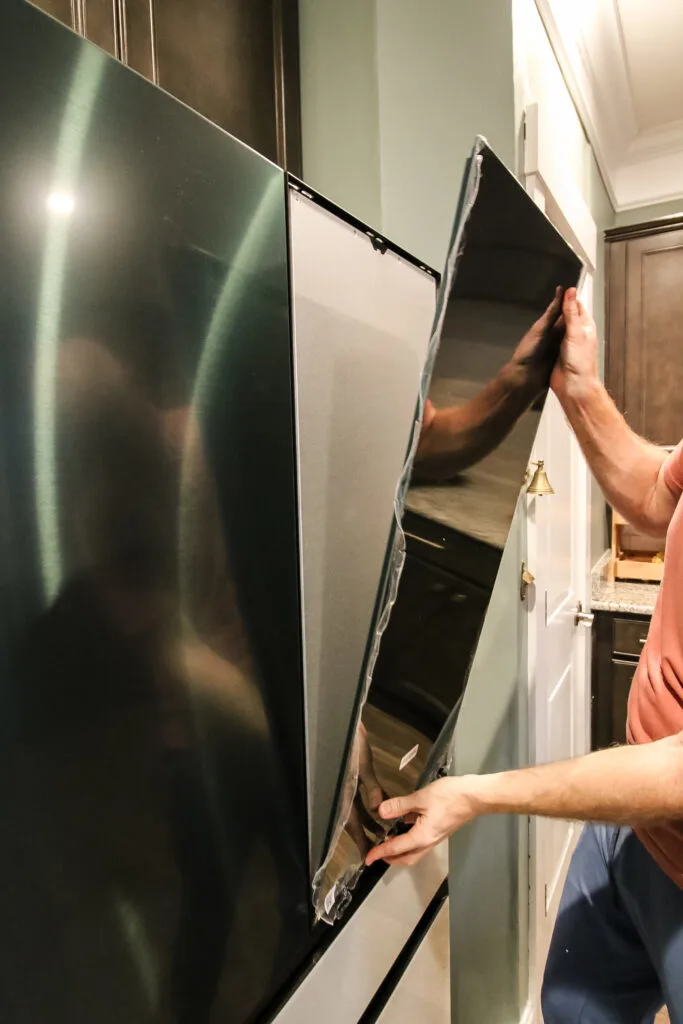 reattaching panel to samsung bespoke fridge