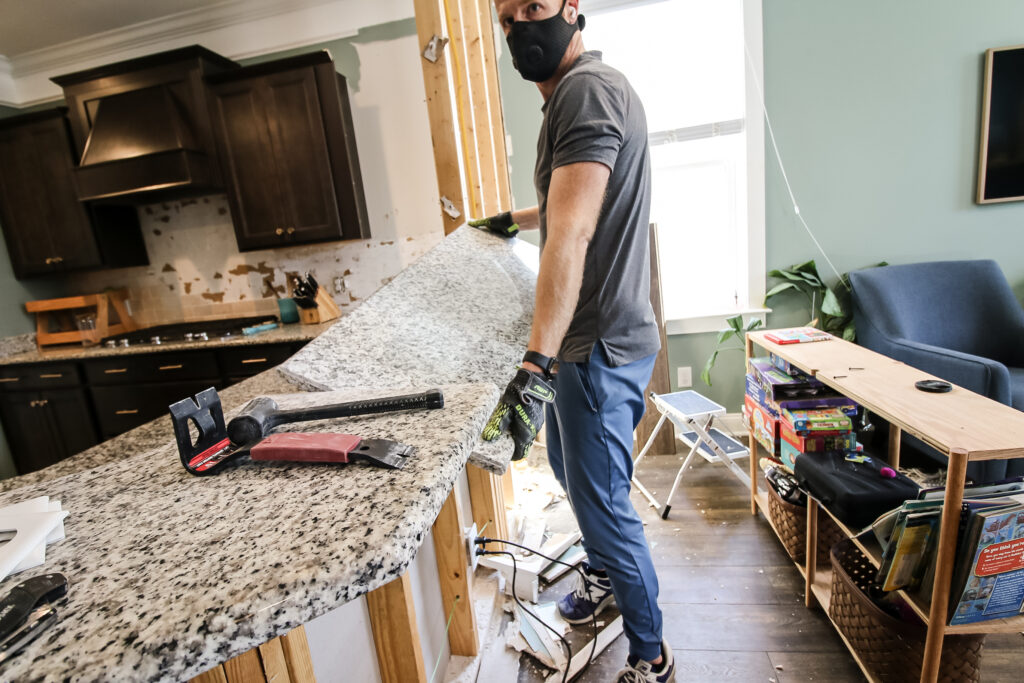 Removing section of breakfast bar