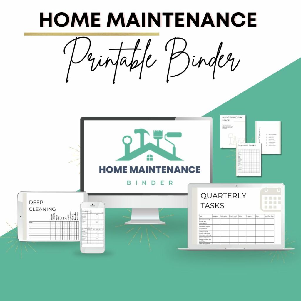 home maintenance printable binder