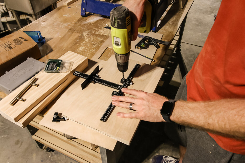 drilling holes for drawer pull