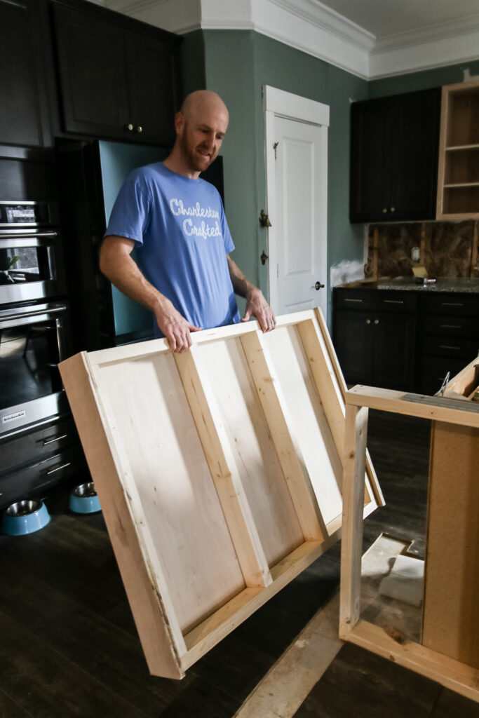 putting island sides in place