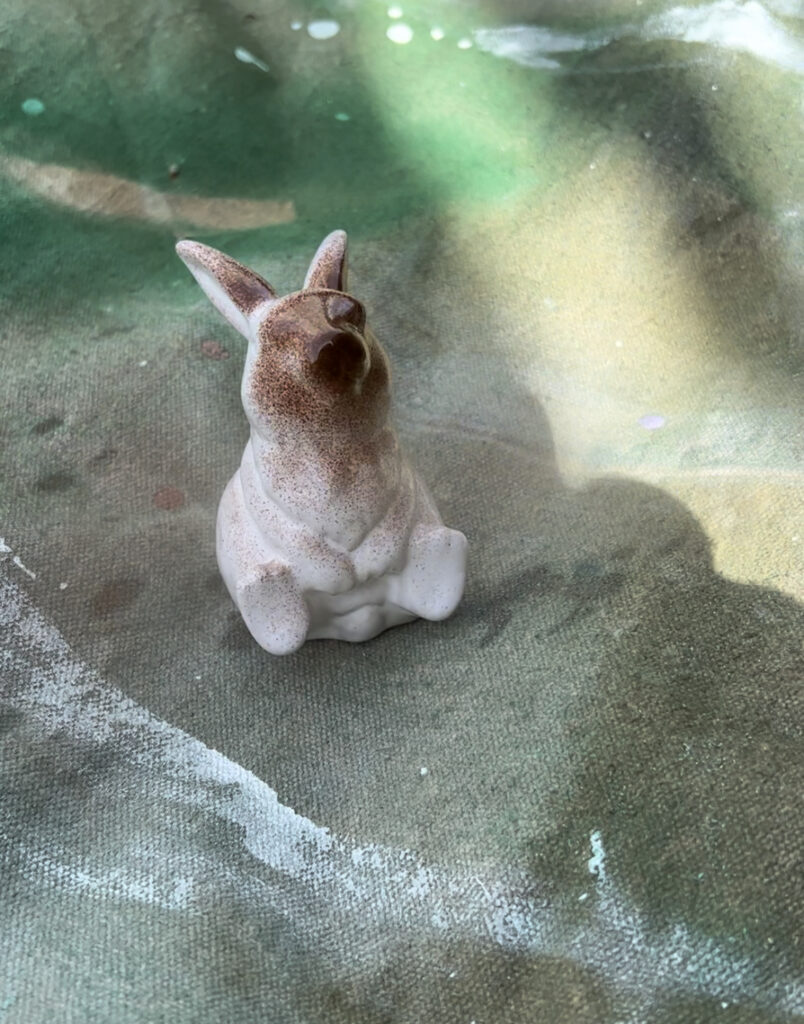 chocolate bunnies being painted