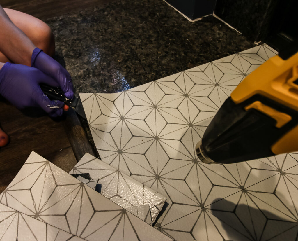 heat gun peel and stick tile