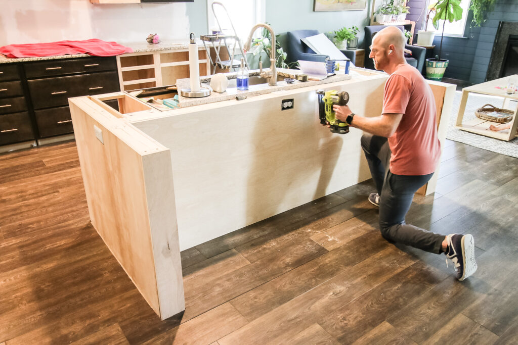 attaching panels to kitchen island