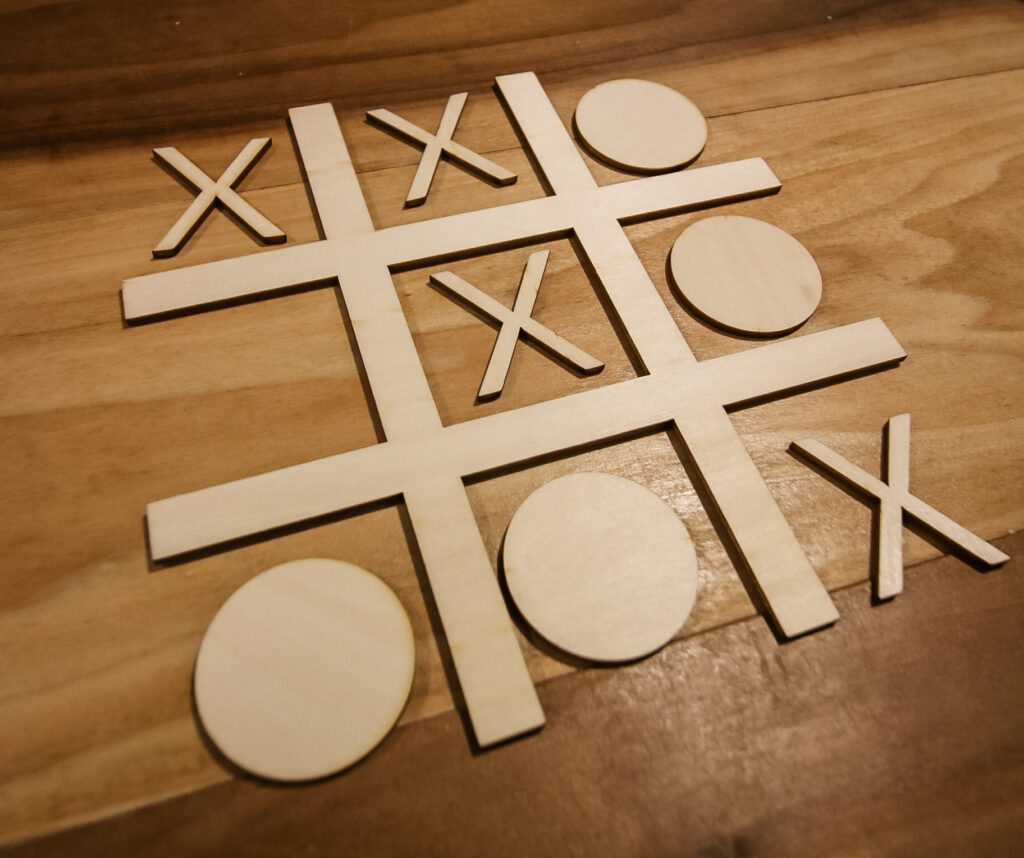 Tic Tac Toe on table