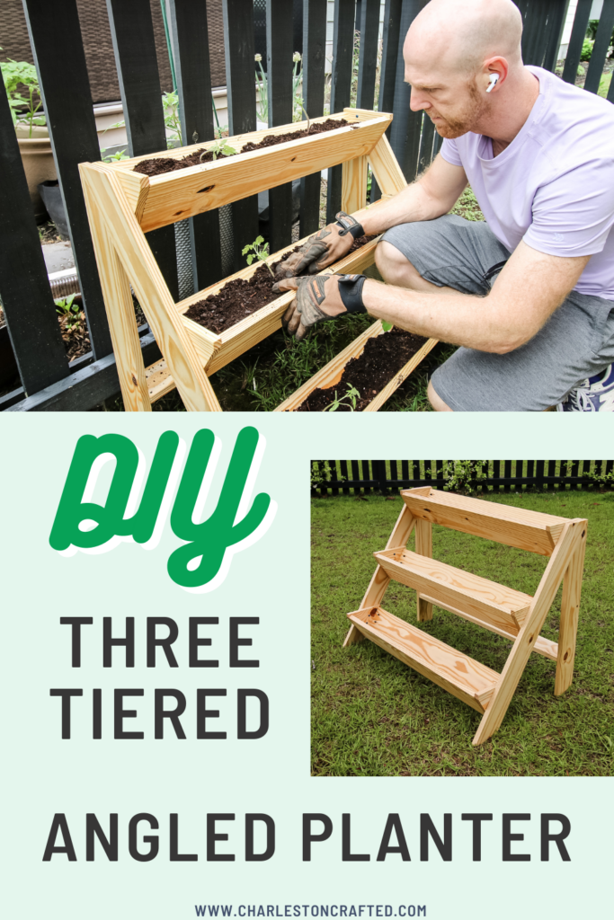 DIY angled three tiered planter - Charleston Crafted