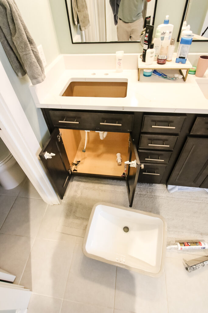 prepping to replace sink