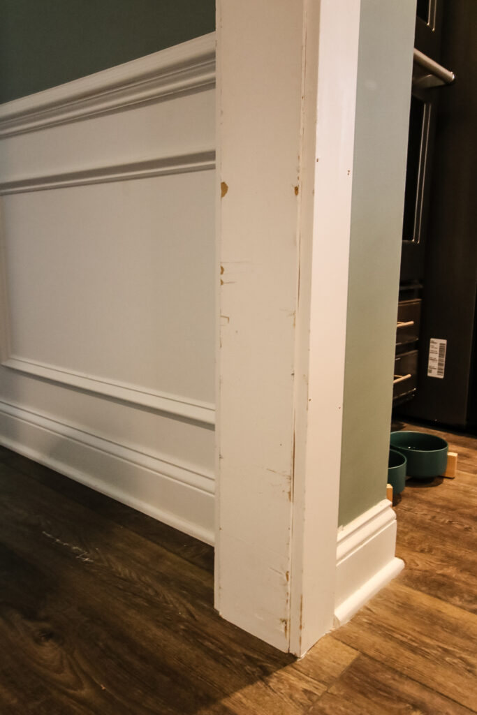 Damaged door trim