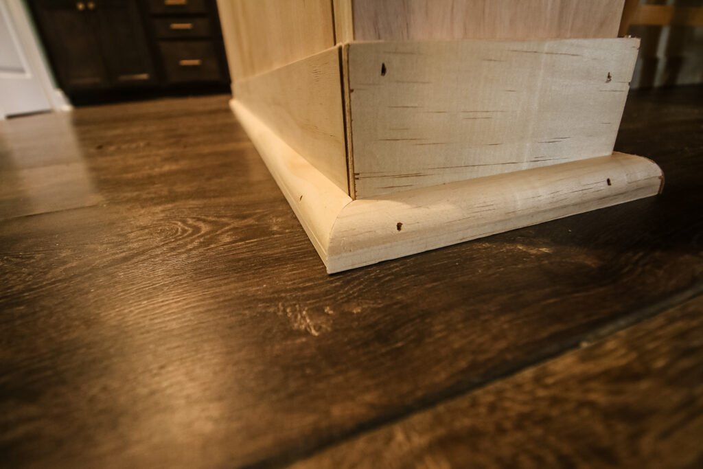 Quarter round on kitchen island