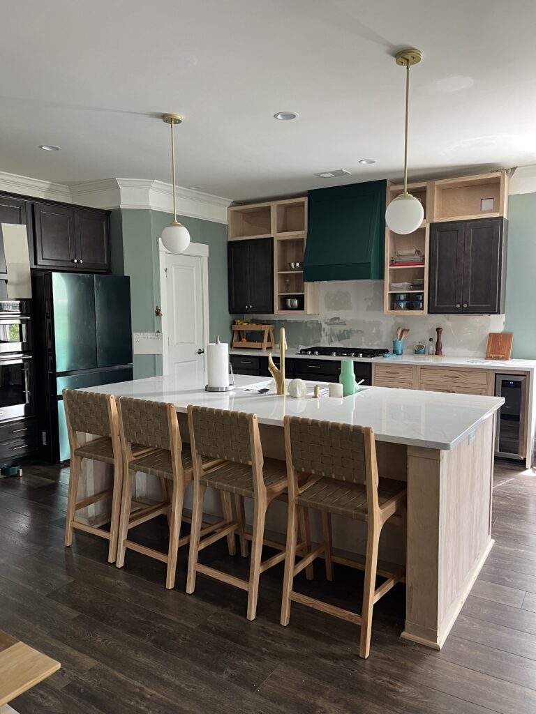 barstools in the kitchen