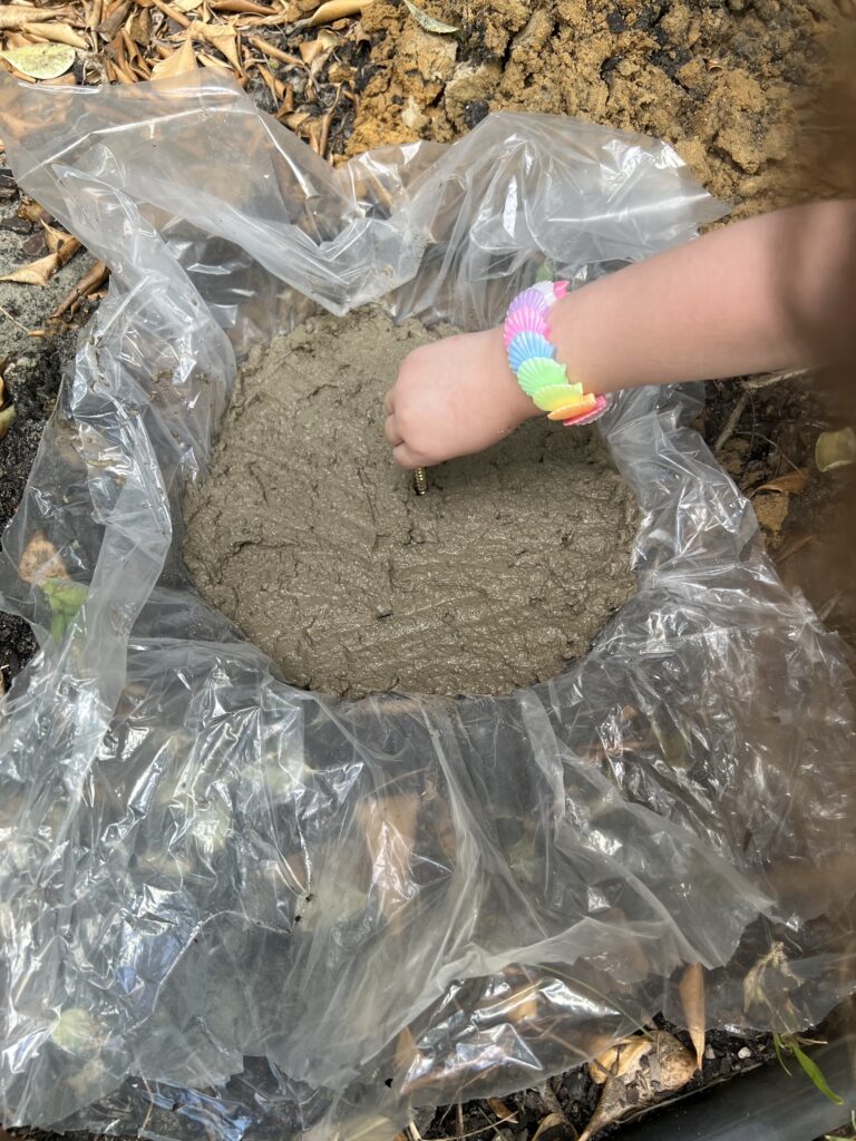 Inserting screw in concrete