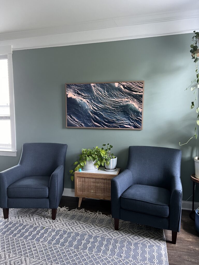 wave art on a frame tv