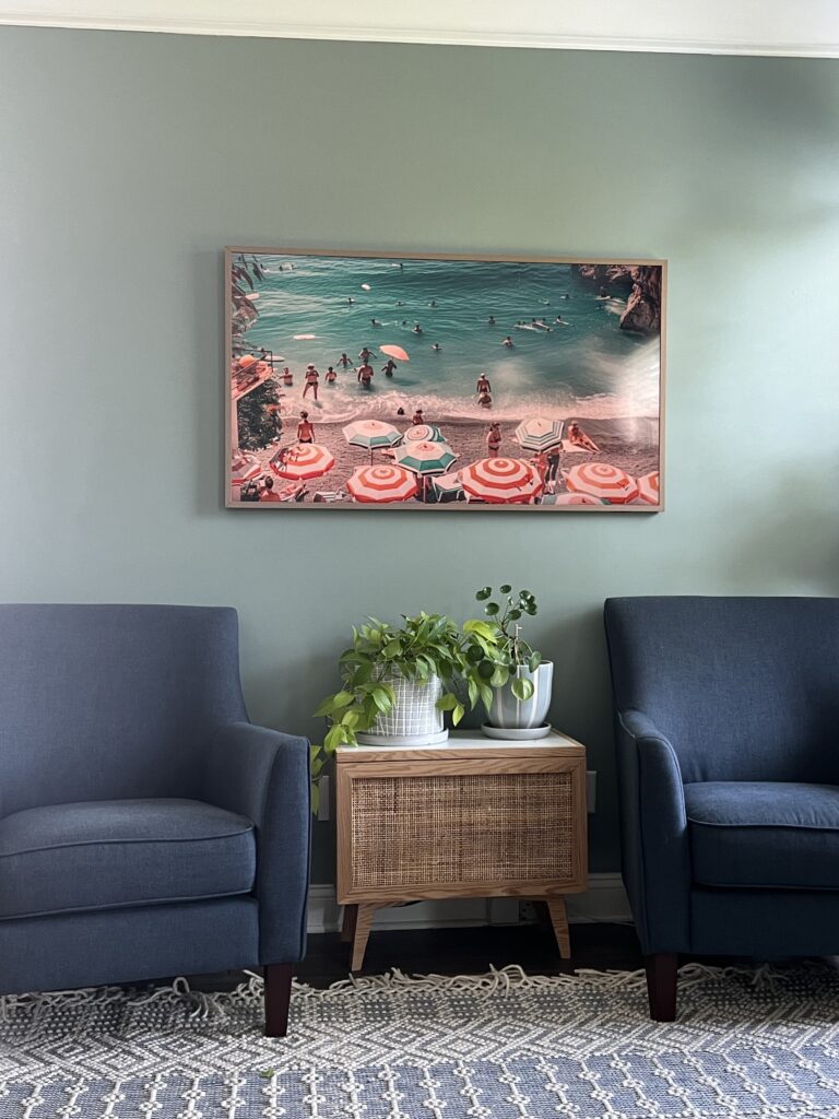 positano beach on a samsung frame tv