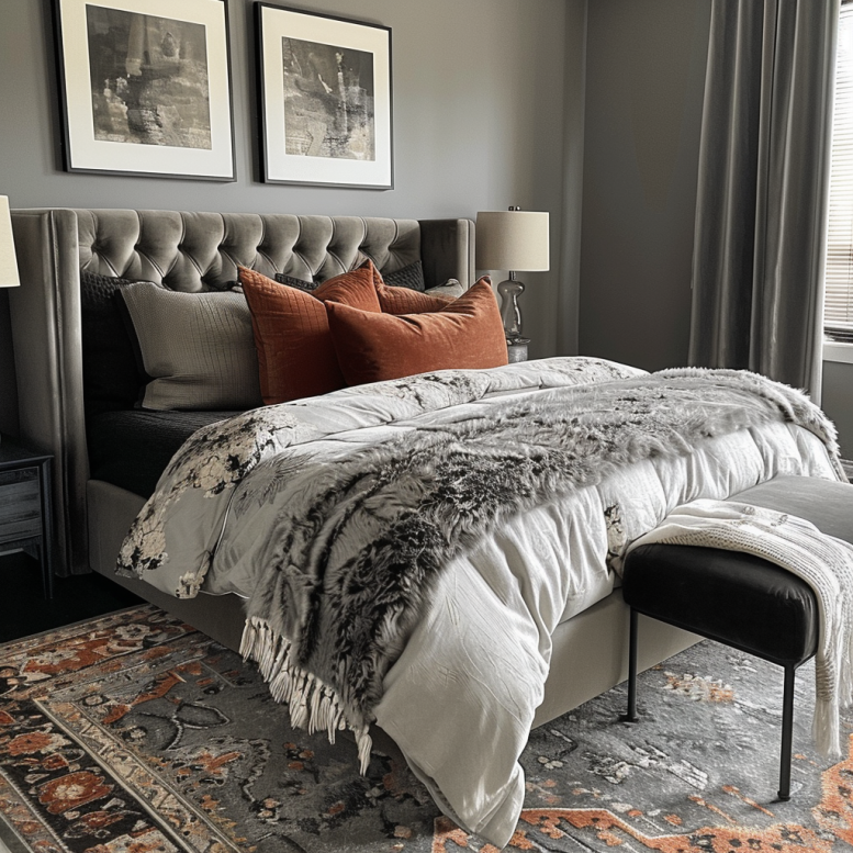 gray bedroom