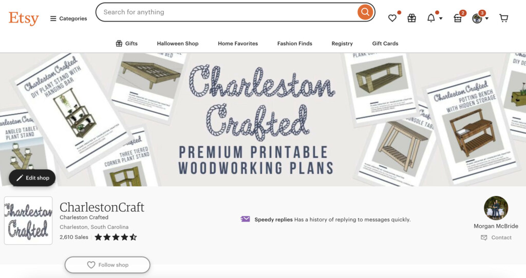 Selling woodworking plans on Etsy