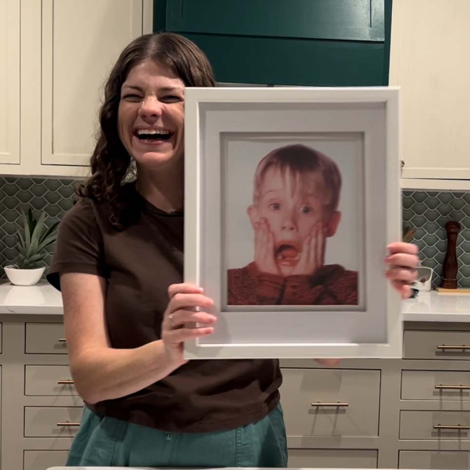 adding christmas art to frames