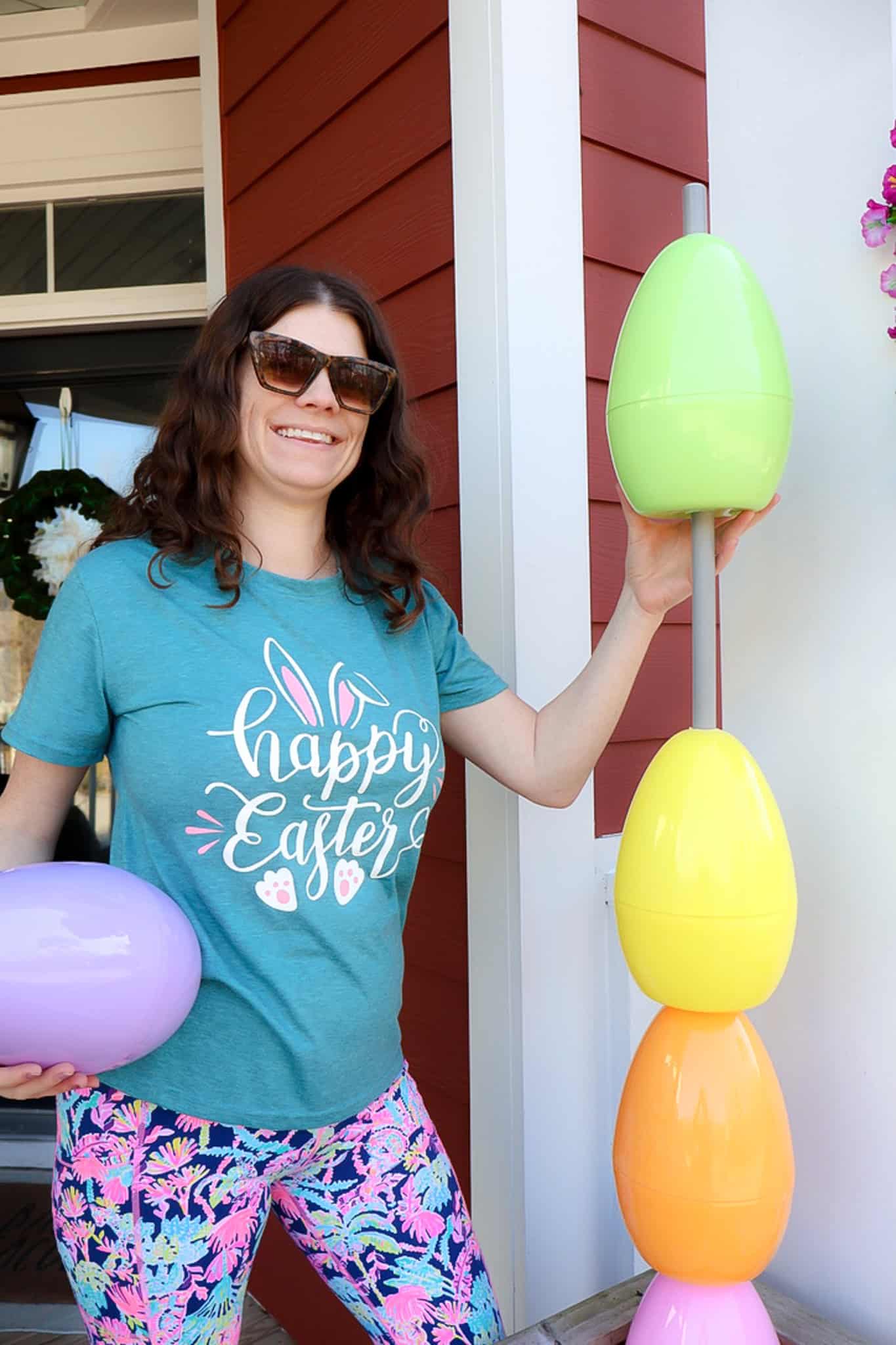 Making a DIY easter egg topiary
