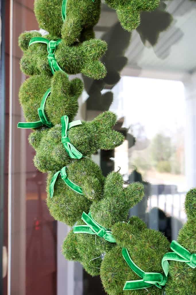 DIY mini flocked bunny wreath easter