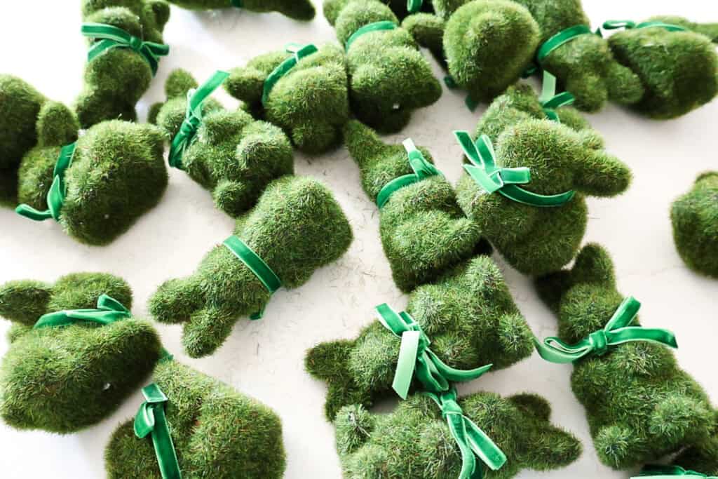 mini green flocked bunnies from walmart