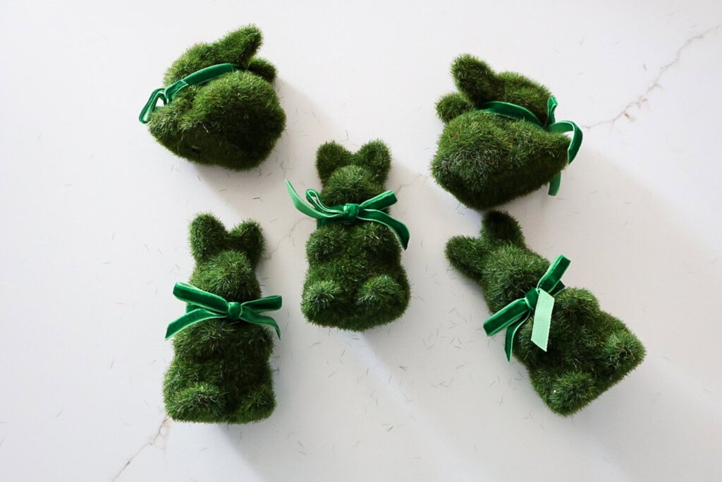 mini green flocked bunnies from walmart