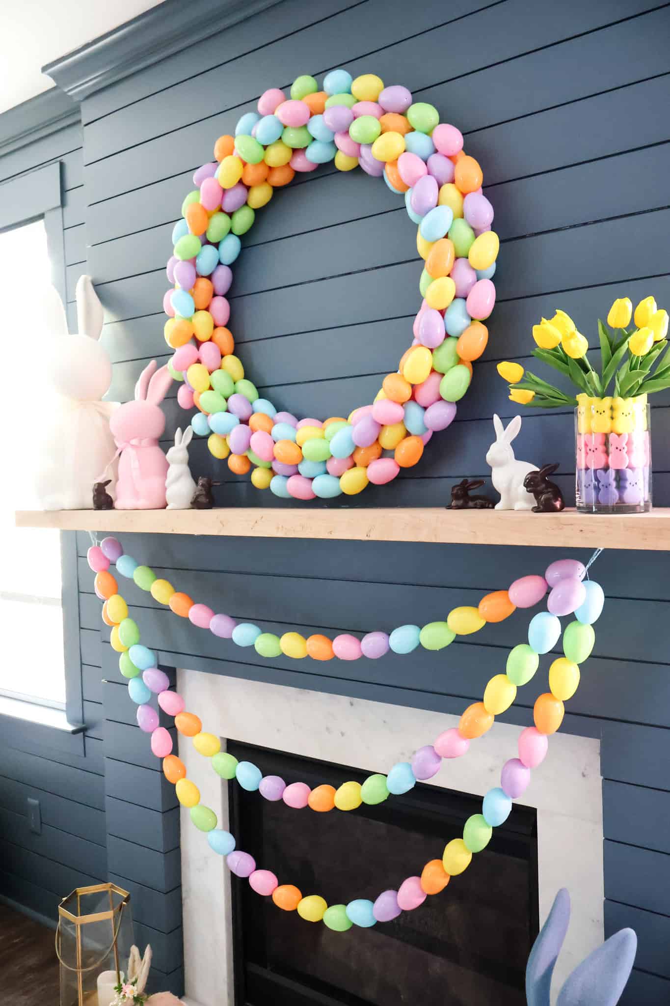 DIY oversized easter egg wreath