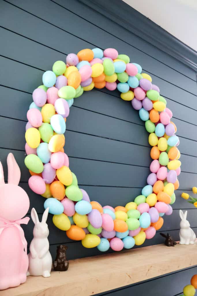 DIY oversized easter egg wreath