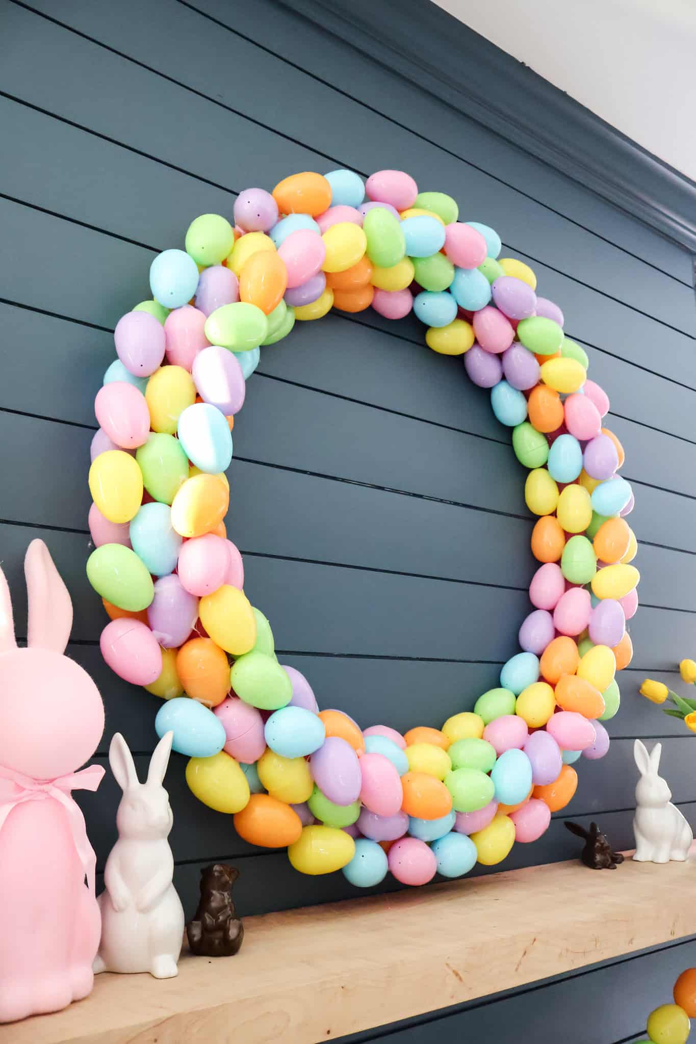 DIY oversized easter egg wreath