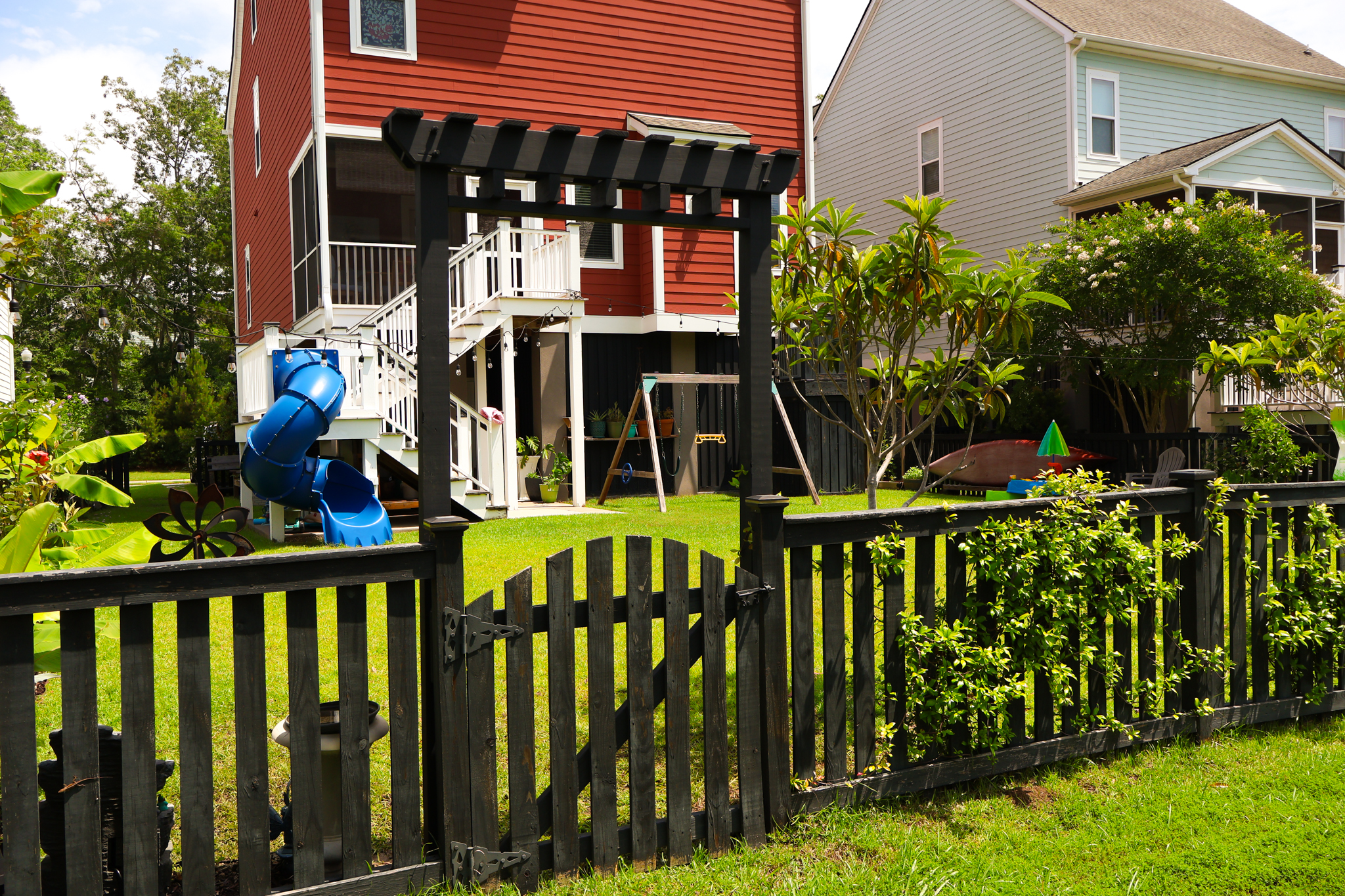 How to build a DIY gate pergola- Charleston Crafted