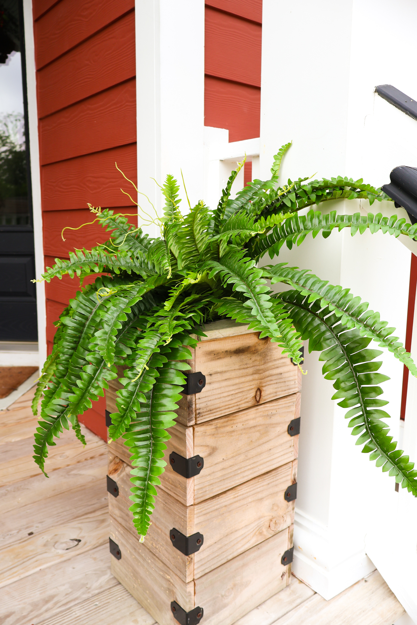 faux fern in planter